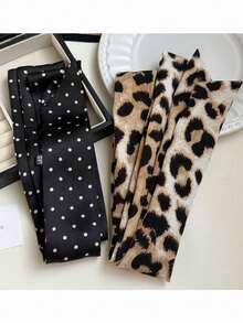 极简性感风性感豹纹波点丝巾新款所有时尚小众高级感可当腰带ins夏季，学校秋季，秋季，万圣节