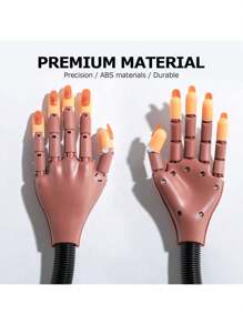 Movable Arm Nail Practice Hand - Flexible Adjustable Fake Mannequin Hand With 3 Fingers & 100Pcs Refill Nail Tips - Professional Training Tool For Nail Art Beginners, Nail Tech Students, Salon Trainees - Home Practice Studio, Nail Salon Classroom Essential