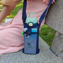 Poche en maille pour bouteille d'eau et téléphone portable. Sac de rangement portable pour tasse d'eau. Porte-bouteille d'eau avec sangle d'épaule réglable - Parfait pour la plage, l'extérieur, le sport, la randonnée, l'escalade, les accessoires de camping. Sacs essentiels de voyage, sacs de plage, sacs fourre-tout, sacs de maquillage, sacs de voyage d'été