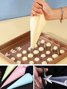 SikeSike 100pcs/Pack Triangular Piping Bags - Essential Decorative Supplies For Cakes, Cookies, Cupcakes And DIY Desserts, Kitchen & Dining Essentials - Clear - View 4