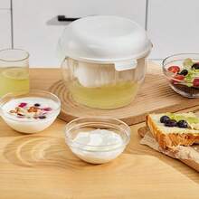 Colador de yogur redondo, separador de suero, filtro de drenaje casero para yogur griego y agua de cuajada de frijoles - Blanco - Ver 2