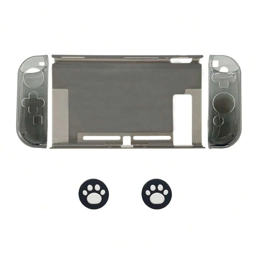 2pcs Switch Controller TPU Grip Covers + 1pc PC Host Protective Case + 2pcs Joystick Cap Set For Nintendo Switch, Anti-Pressure, Anti-Fall, Anti-Scratch - Multicolor - View 1