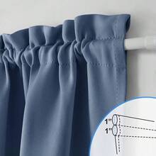 Local Warehouse- Door Curtain Panel, Grey French Door Curtains Blackout Thermal Insulated Curtain Sidelight Privacy For Window/Living Room/Doorways/Classroom (25W By 72L Inches, 1 Panel) - 石藍色 - 查看 4