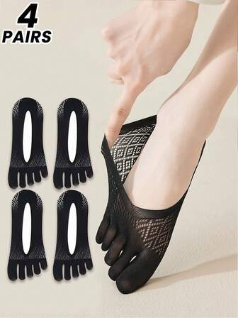 1/2/4 perechi de șosete de vară pentru femei, cu vârfuri subțiri și respirabile, șosete tip barcă ascunse, antiderapante și dezodorizante, șosete pentru cupluri, toamnă