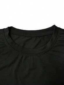 Four-Leaf Clover Print Women's Crew Neck Sports T-Shirt Casual Fashion Retro Top Short Sleeve Multiple Colors Available S-XXL - 黑色 - 查看 4