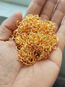 Aproximadamente 100 piezas de anillos divididos abiertos de acero inoxidable dorados y plateados para hacer joyas DIY, collares, pulseras y otros conectores