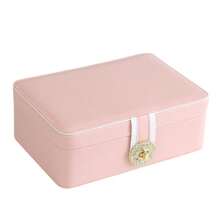 1 pezzo Lussuosa scatola portagioie in finta pelle a doppio strato con serratura, organizer per bracciali, baule di immagazzinaggio, scatola organizer, scatola portagioie da donna - spaziosa per anelli, orecchini, collane, bracciali e orologi - scatola regalo perfetta per San Valentino, esposizione di gioielli, scatola portagioie, immagazzinaggio, Festa della Mamma, regalo per matrimonio per donne, organizzatore di immagazzinaggio, elementi essenziali da viaggio, articoli per il ritorno a scuola, immagazzinaggio per dormitorio