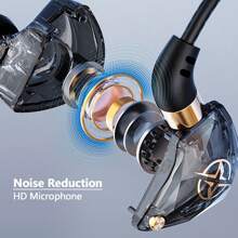 QKZ QKZ 3.5MM Karaoke Earphone Wired Headset With HD Mic Noise-Proof Surround Stereo For Live Streaming Recording Music Game Singing HIFI Subwoofer KTV