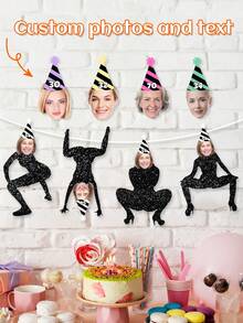 Custom Birthday Hat Face Banner, Custom Bday Face Photo Banner, Birthday Banner, Custom Head On A Banner,Custom Face Banner Birthday, Custom Big Head Banner , Face Banner Photo, Custom Head Birthday - Multicolor - View 1