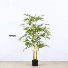 Árbol de bambú artificial, árboles artificiales en macetas con tronco realista y hojas de seda, plantas de bambú artificial para decoración interior y exterior en casa, oficina, restaurante.