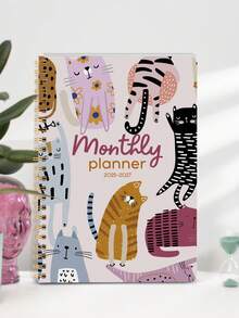 2026-2027学年月度计划笔记本，男女通用，A5多功能周/月历计划笔记本，带笔记功能，办公学习用品，完美礼物 - 彩色 - 查看 2