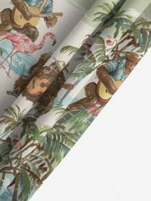 Shorts d'été pour hommes avec motif imprimé, taille à cordon de serrage, poches latérales, séchage rapide à double couche et doublure en maille. Motif flamant rose et palmier 3D, décontractée pour la plage, les vacances et les loisirs - Multicolore - Voir 6