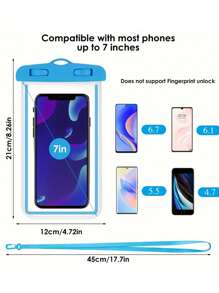 Étui de téléphone portable transparent et lumineux, étanche, avec écran tactile lumineux, pour la natation, le rafting, les sources chaudes et la plongée