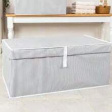 MADE IN TURKEY Multipurpose Storage Box Mega Plus – 70x40x30 Cm Heavy-Duty Organizer With Cardboard Support – Foldable Nonwoven Spunbond Fabric - Grey - View 2