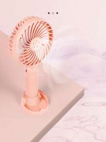 1pc Mini Handheld USB Rechargeable Personal Fan, 3 Speed Adjustable, Portable Plastic Wearable Design, Button Control, Suitable For Indoor/Outdoor Use, Great For Office, Travel, Camping