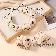 3件套海绵头带带腕带套装适用于洗脸宽垫头带护肤卸妆沐浴女士女孩SPA洗脸头带女式SPA发带套装发箍 - 彩色 - 查看 12