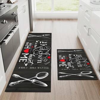 1 tappetino per la cucina con il motivo "Il mio cuore è in cucina", assorbente d'acqua, tappeto per cucina, casa, lavello, esterno, comodo tappetino per pavimento