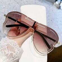 1 件女士时尚金属蝴蝶无框镜面时尚眼镜，多功能海滩度假旅行时尚眼镜 - 金色 - 查看 4