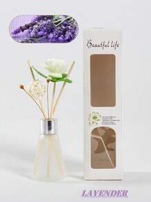 1pc 50ml/1.69floz Transparent Frosted BottleFlameless Essential Oil Diffuser, Lavender Aromatherapy Essential Oil Set,Home & Bedroom Air Freshener Decorative Aromatherapy Gifts Birthday Graduation(Aromatherapy Sticks Are Random In Quantity)