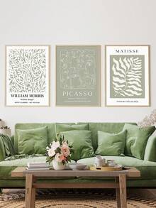 3 Pieces Minimalist Matisse Canvas Art Print Modern Abstract Poster Elegant Line Painting Stylish Artistic Wall Picture Room Wall Decoration Living Room Wall Decor No Frame Kitchen Decor