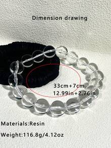 1 pieza Collar grande transparente de verano con cuentas, material de resina, diseño simple y exagerado, adecuado para mujeres, regalos y uso diario - Marrón A - Ver 3