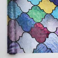 1片彩色玻璃窗膜，彩虹门隐私膜静电吸附窗膜装饰窗贴隔热防紫外线，适用于家庭和办公室 - 窗户隐私膜 - 窗膜 - 100%隐私窗膜 - 汽车配件窗户隐私膜窗贴 - A - 查看 10