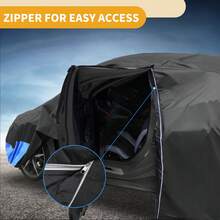Car Cover Waterproof All Weather 210D, UV Sun Rain Protection, With Left Side Zipper - Black Blue for Dodge for Ram - View 6