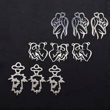 Set de 3 dijes con corazón romántico de acero inoxidable para mamá e hijo, accesorios para hacer joyería, collares, pulseras, colgantes y manualidades DIY