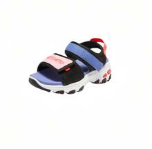 Skechers Sandalias deportivas de verano para niñas con suela blanda y cierre de gancho y bucle