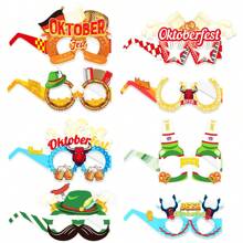 8pcs Hawaiian Luau Party Glasses Hawaiian Fun Glasses Paper Glasses Frames Oktoberfest Party Cocktail Party Makeup Glasses Decoration, Tropical Masquerade Costume Props, Munich Oktoberfest Photo Props, Paper Glasses Photo Booth Decoration Suitable For Summer Parties, Beach Theme Occasions, Party Gifts