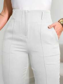 A&DD MODA, REF: 3283 Women's Straight Pants, High Waist, Elegant, Formal, Modern, Comfortable, Formal Piece, Women's Tailoring, High Women's Pants, Formal Look, Classic Piece, Perfect For Work, Stylish, Comfort And Sophistication, High Quality, Pants For All Occasions, Versatile Piece, Guaranteed Elegance - trắng - Xem 5