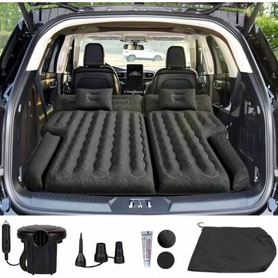 Local ShippingInflatable Car Sleeping Airbed For Fold-Down Backseat Back Trunk,Umbrauto SUV Camping Air Mattress Bed For Mid-To-Full Size SUVs,  With Air Pump, Pillows And Carry Bag