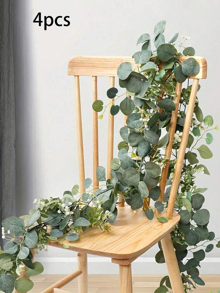 1 Pack Faux Greenery Garland Vines, Eucalyptus Leaves Decor Rattan For Valentine's Day Decor, Suitable For Wedding Party Home Decor, Fake Green Vine For Tablecloths And Home Decoration, Valentine's Day, Gift,Fake Plants - Green - View 12
