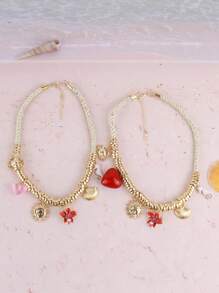 Collar multicapa para mujer - Presenta diseños de cangrejo, corazón, floral, sol, concha, caballito de mar, con estilo de playa/resort elegante y versátil