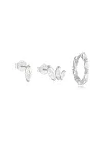 3pcs Cute Moon 925 Sterling Silver Earring For Women Classic Stud Earring Minimalist Wedding Party Bridal Jewelry Fine Jewelry