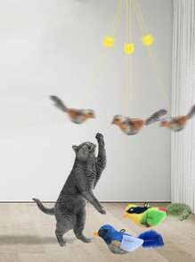 Cat Toy With Realistic Sound And Moving Bird, Interaction Cat Toy Without Battery, Simulating Cat Hunting Toy, Flapping Wings And Chirping Bird Design For Indoor Cats