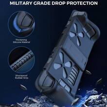 1 set d'étui en silicone pour Steam Deck avec 2 capuchons de joystick, design incurvé, nervures amortissantes à l'intérieur, antichoc, résistant aux rayures, antidérapant, résistant à la transpiration