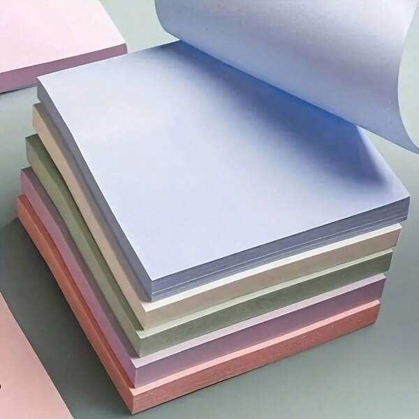 100PCS Pastel Sticky Notes - Morandi Color Square Memo Pads With Matte Finish, Removable & Repositionable For Office/Home (Easy Peel Design)