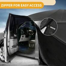 Car Cover Waterproof All Weather 210D, UV Sun Rain Protection, With Left Side Zipper - Black Blue for Smart Fortwo - View 6