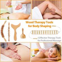 Schwedisches Buchenholz Gua Sha & Massage Set - Pilzkopf Schröpfkopf Therapie-Tools für Muskelentlastung, Spa & Geschenke (natürliche Holz Therapie) - Reduzierung von Müdigkeit und Verbesserung der Blutzirkulation, Ganzkörper Entspannungstool