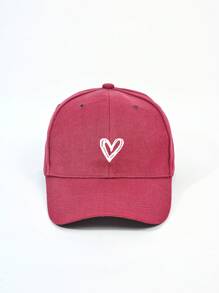 1 Peça Boné de Beisebol Ajustável de Poliéster com Estampa de Coração para Mulheres, Chapéu Casual para Uso Externo Adequado para Primavera, Outono, Viagem, Praia, Chapéu de Sol Estilo Y2K Unissex