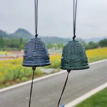 日本传统户外幸运小风铃，岩铸铁保佑寺庙风铃纪念和同情叶风铃室内花园铃铛、露台、阳台（叶子）、家居装饰、房间装饰、墙壁装饰