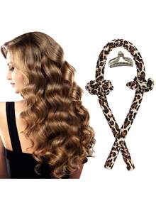 4件套免加热卷发DIY美发工具套装，含发夹和发圈，可佩戴过夜，打造卷发造型，适合长发、浓密发、细软发、卷发或直发。圣诞礼物、感恩节礼物、教师节礼物、秋冬季发饰、美发造型工具