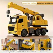 Children Crane Toy Metal DieCast Crane Model,Construction Truck Toys With Simulated Sounds And Lights,Perfect Gifts For Children - Màu vàng - Xem 3