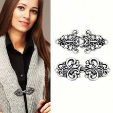 1/2/3/4 Stück Vintage Pulloverclips-Set, Umhangknopf-Verschluss, Wollstrickjacken-Nähverschluss-Haken, Retro Schalkragen Broschen-Clip, formelle Hemdknöpfe