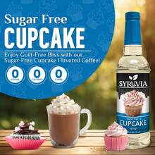 Syruvia Sugar-Free Cupcake Coffee Syrup - 25.4 Fl Oz Premium Coffee Flavoring Syrup. 0 Calories, Kosher, And Gluten-Free. Ideal For Drinks, Sodas, Shakes, Desserts, And More. - 25.4 Fl Oz - View 3