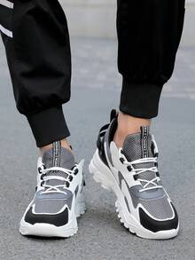 2025 New Spring/Autumn Men's Casual Sports Running Shoes, Fashionable Sneakers, Versatile Ins Style - Dark Grey - View 6