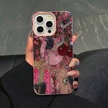 Compatible With IPhone 15Pro Max Phone Case, Featuring Flower And Mermaid Girl Patterns. Shock-Absorbing Soft TPU Protects The Phone Case, Suitable For Female Girls. Ultra-Thin Scratch-Resistant Phone Case Suitable For IPhone 16 Pro Max - Hồng - Xem 1