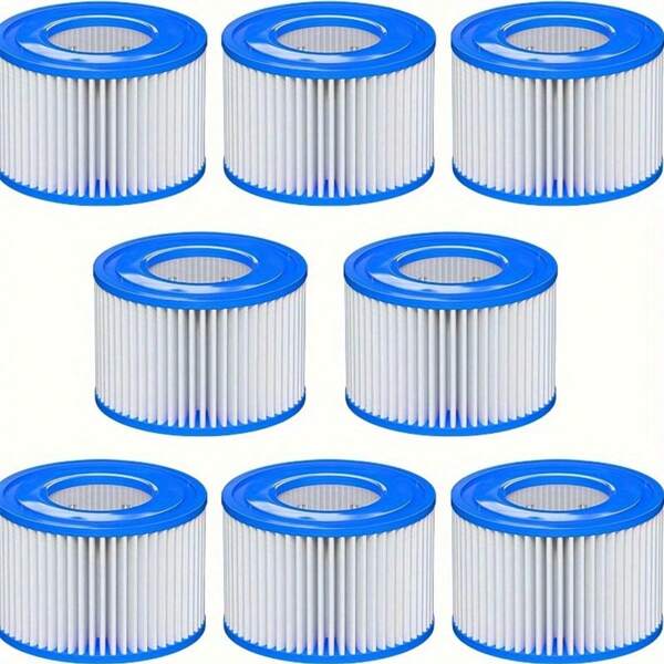 8pcs Premium Spa Filter Replacements - PET & PP Construction, Compatible With Lay-Z-Spa, SaluSpa Models 90352E 58323 - Ideal For Above-Ground Pools & Inflatable Hot Tubs, Easy Installation, Ensures Crystal Clear Water, Hot Tub Accessories9(Main Color Random)