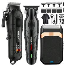 HIENA Multi-Functional Electric Hair Clipper Set For Men, Cordless Rechargeable Haircut Trimmer, Zero Gap T-Blade Beard Trimmer, Suitable For Beginner And Home Use, Gift For Boyfriend Or Father